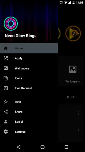 Capturas de tela do Neon Glow Rings - Icon Pack