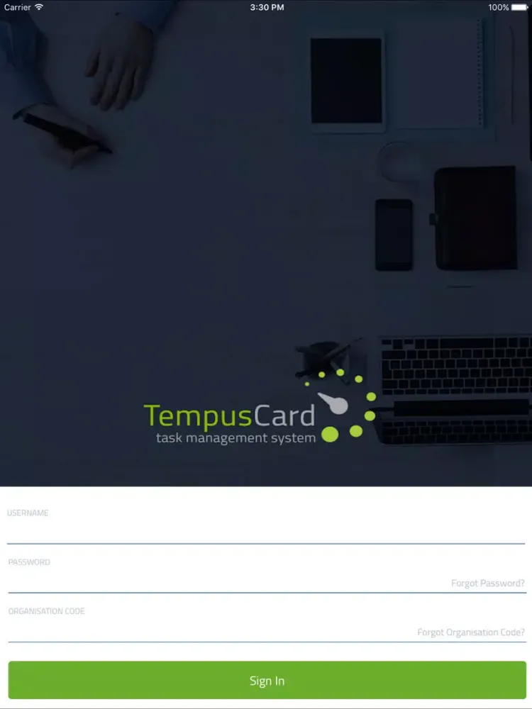 Capturas de tela do TempusCard iPad 