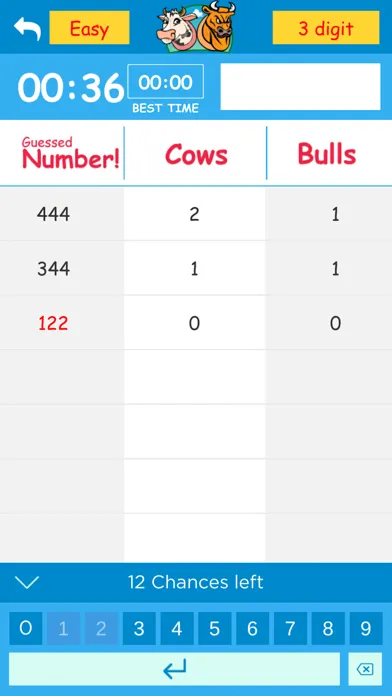 Cows & Bulls -Guess the Number سکرین شاٹس
