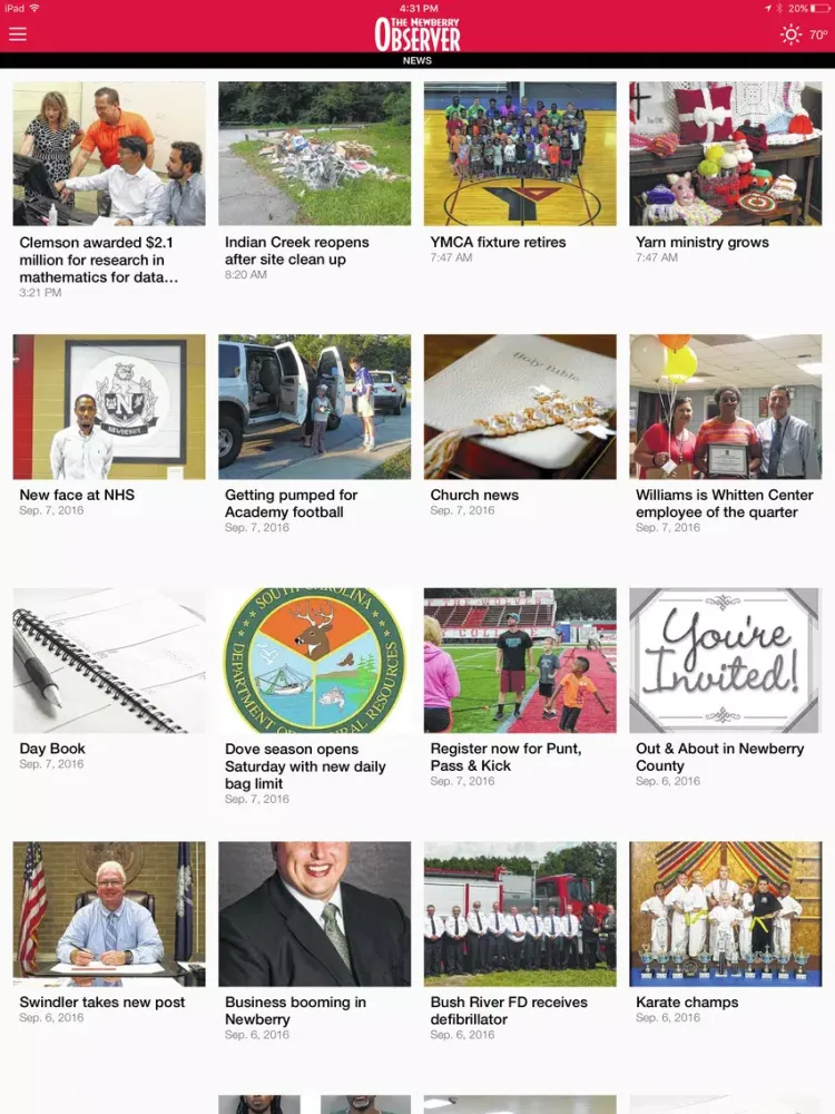 The Newberry Observer iPad  Ekran Görüntüleri