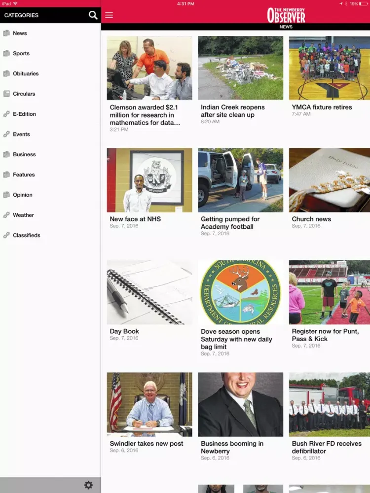 The Newberry Observer iPad  Ekran Görüntüleri
