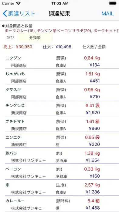 Скриншоты レシピ原価計算