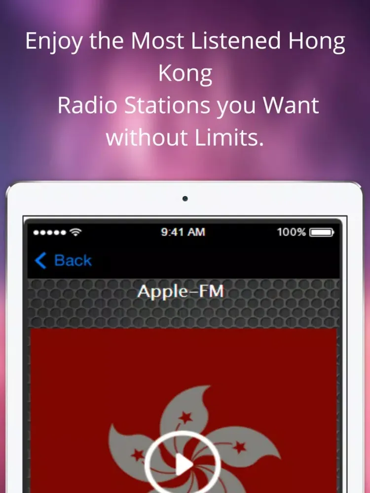 HongKong Radios HKG- 收音機香港 : The Best Stations Music, News And Sports iPad  Screenshots
