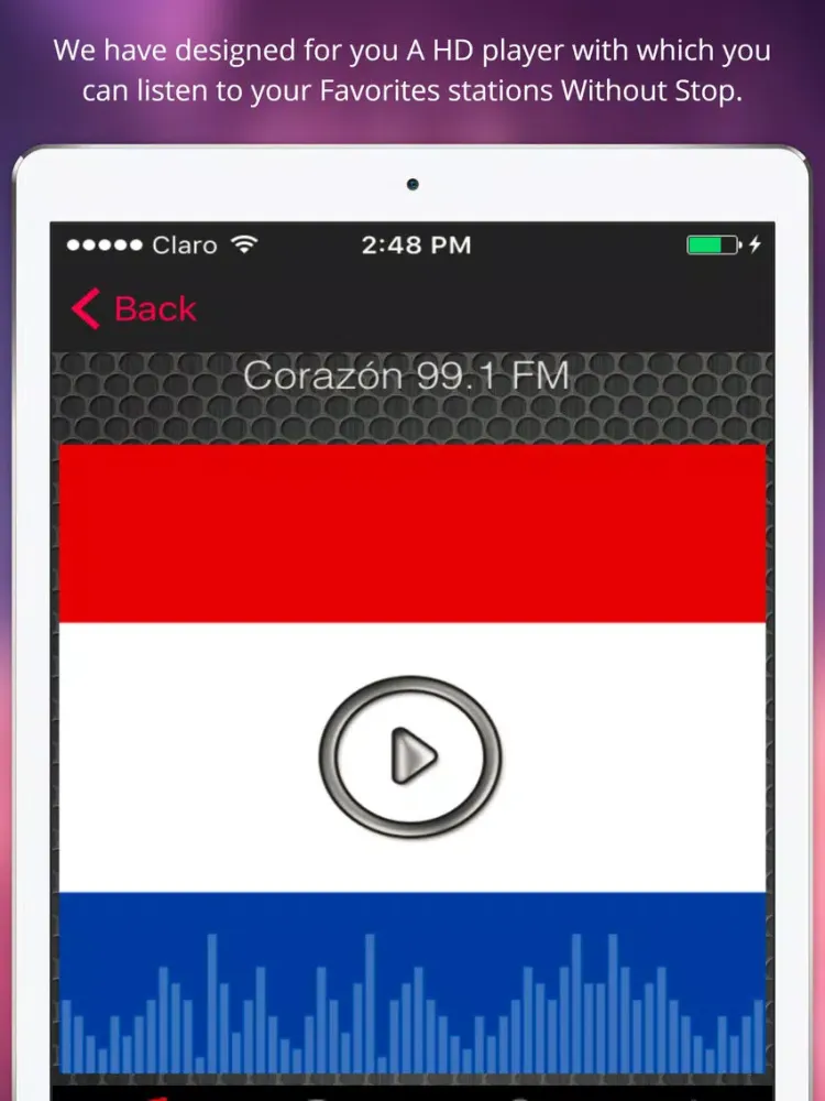 Tangkapan layar A+ Paraguay Radios: Live Stations with Sports, News and Music iPad 