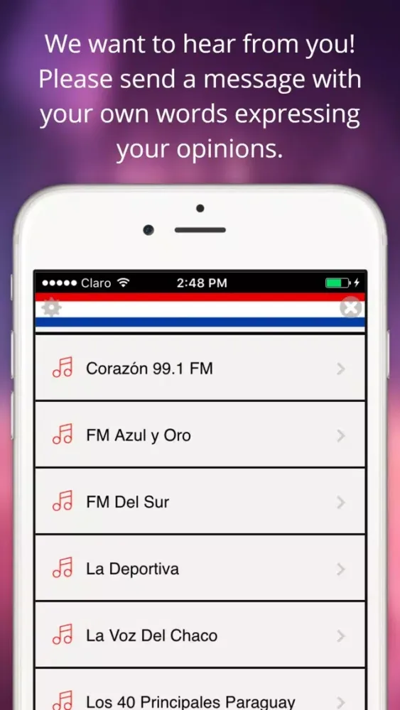 Tangkapan layar A+ Paraguay Radios: Live Stations with Sports, News and Music