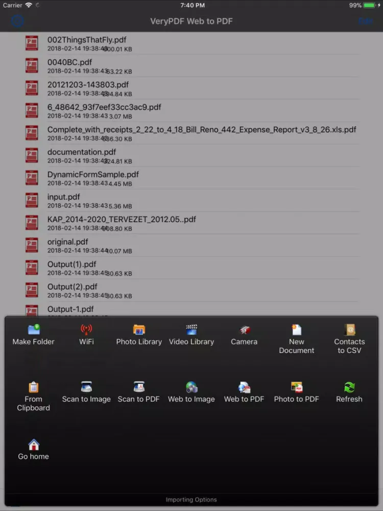 Capturas de tela do VeryPDF WiFi Disk iPad 