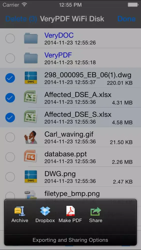 Capturas de tela do VeryPDF WiFi Disk