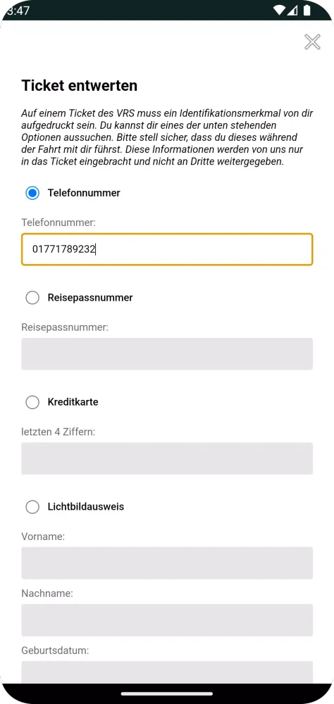 Capturas de tela do Mobility Wallet