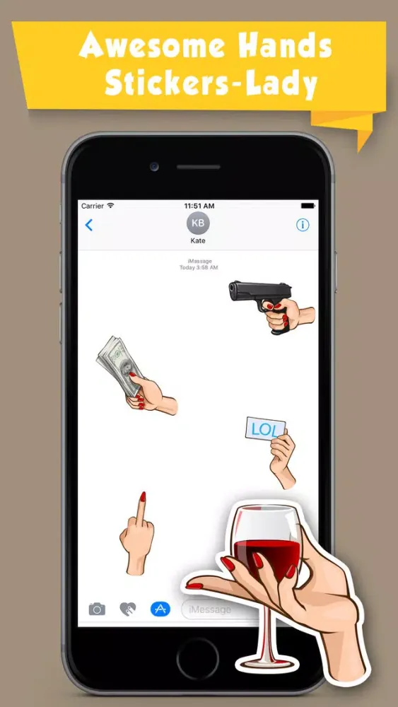 Capturas de pantalla de Awesome Hands Stickers - Lady