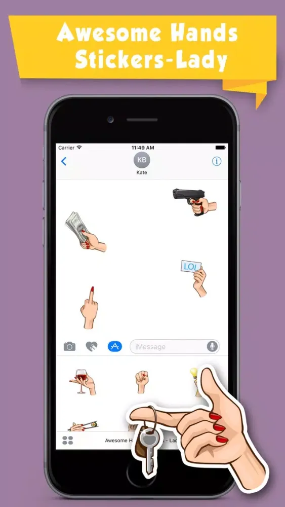 Capturas de pantalla de Awesome Hands Stickers - Lady