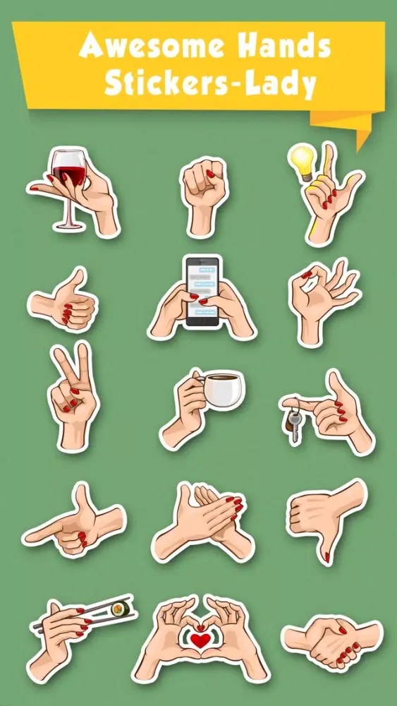 Capturas de pantalla de Awesome Hands Stickers - Lady