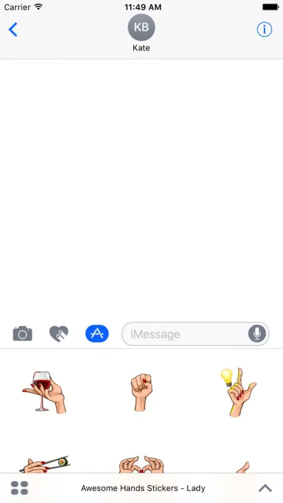 Capturas de pantalla de Awesome Hands Stickers - Lady
