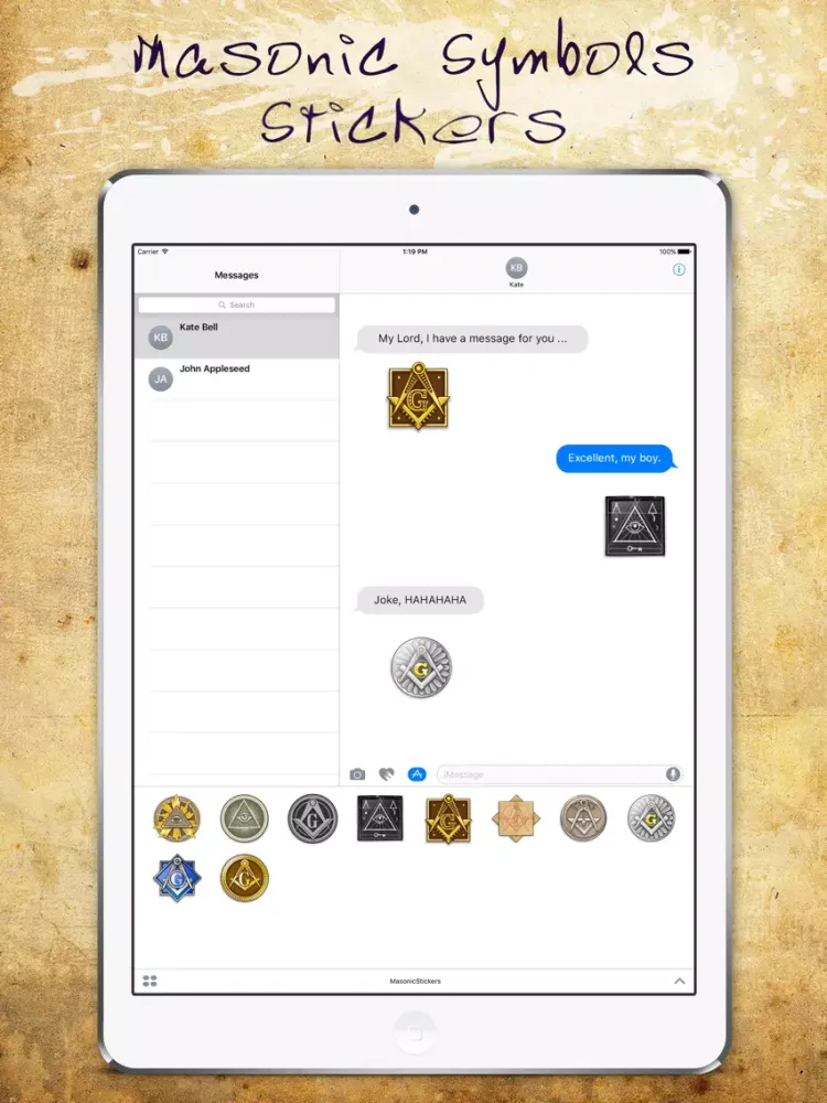 Captures d'écran de Masonic Symbols Stickers iPad 