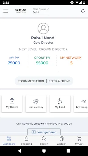 Vestige Online Shopping App Screenshots