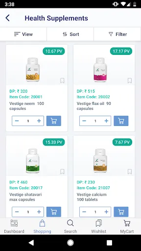 Vestige Online Shopping App Screenshots