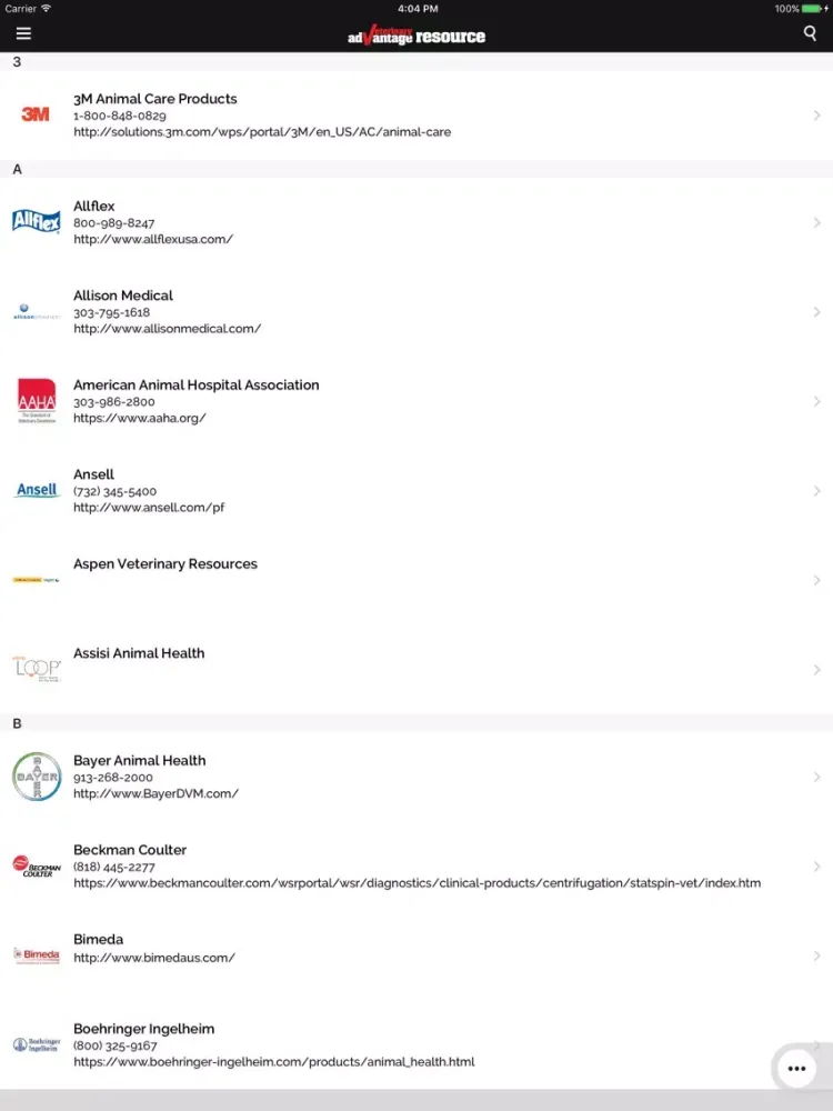 Capturas de pantalla de Vet-Advantage Resource iPad 