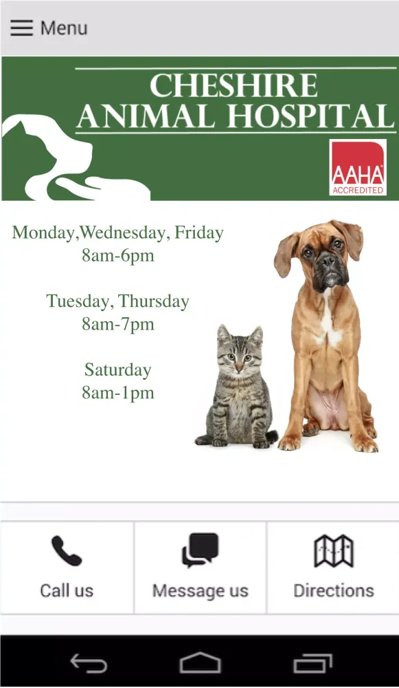 Tangkapan skrin Cheshire Animal Hospital