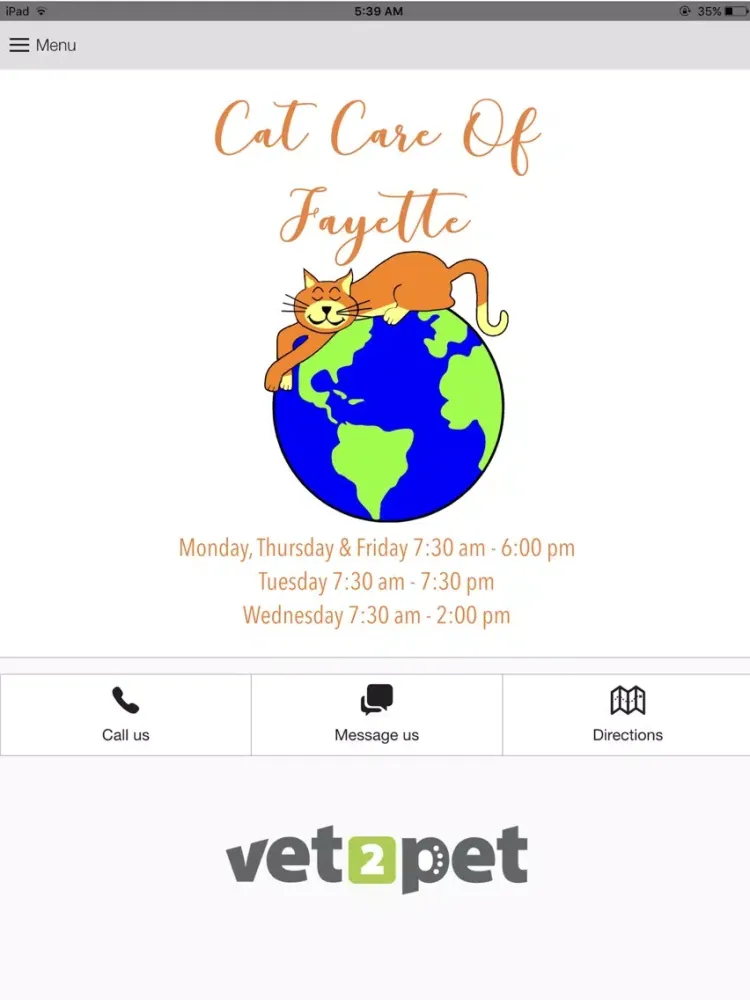 Zrzuty ekranu Cat Care of Fayette iPad 