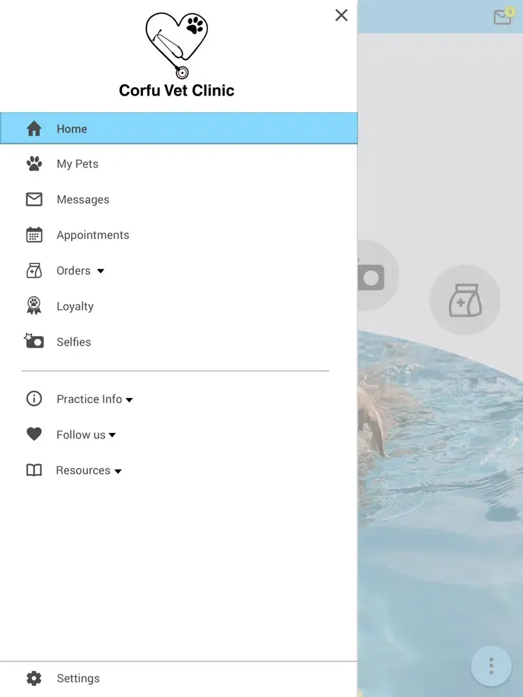 Tangkapan skrin Corfu Vet iPad 