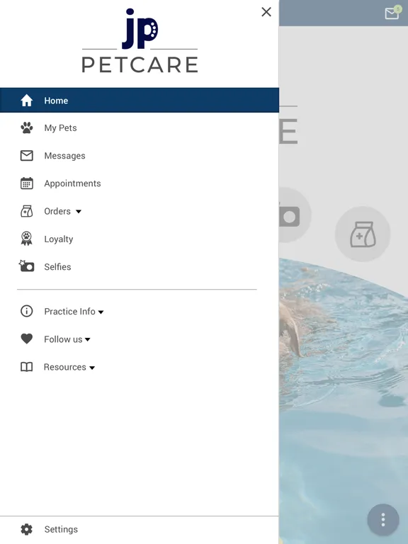 Tangkapan layar JP PetCare iPad 
