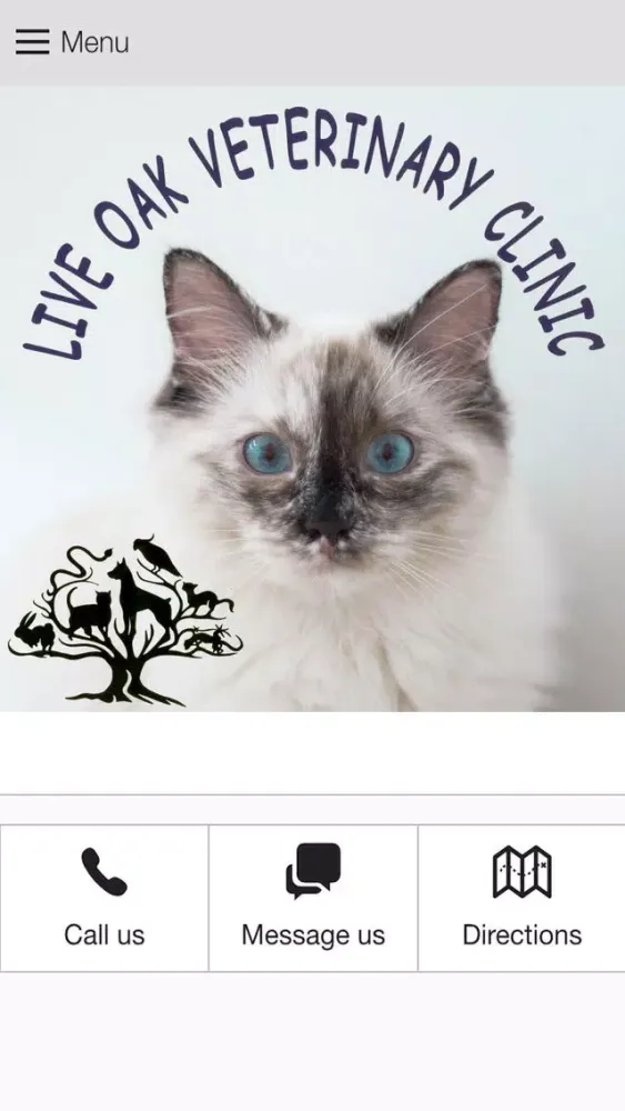 Tangkapan layar Live Oak Vet Clinic