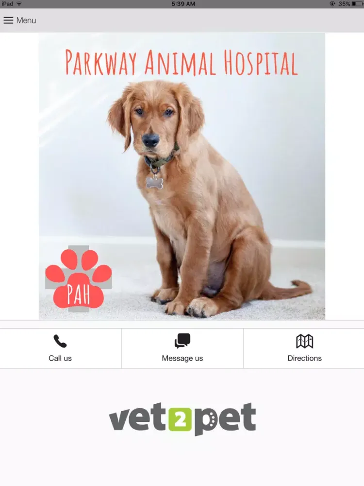 Parkway Animal Hospital iPad  स्क्रीनशॉट