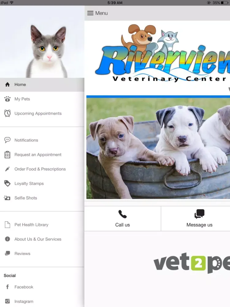 Capturas de tela do Riverview Vet Center iPad 
