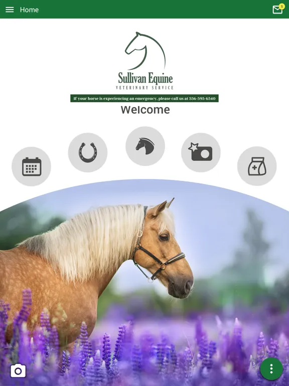 Tangkapan layar Sullivan Equine Vet Services iPad 
