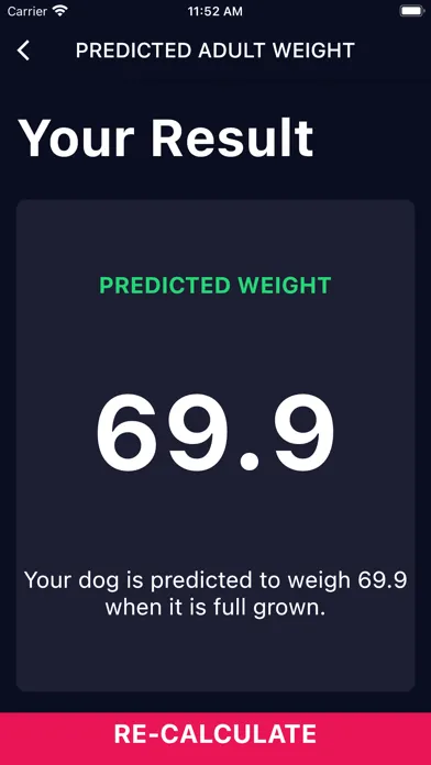 Puppy Growth Calculator سکرین شاٹس