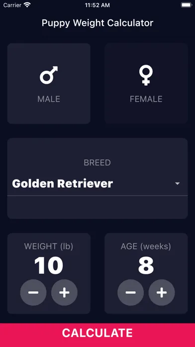 Puppy Growth Calculator سکرین شاٹس