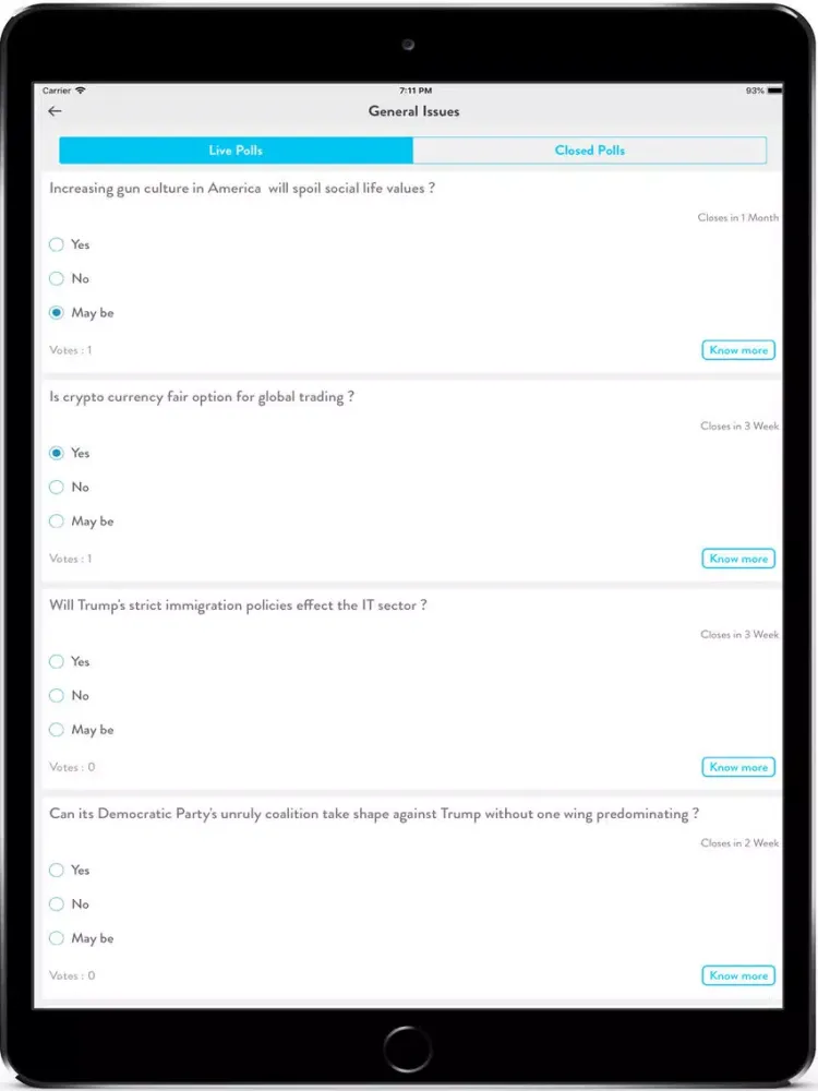Ảnh chụp màn hình của DigitocracyApp iPad 