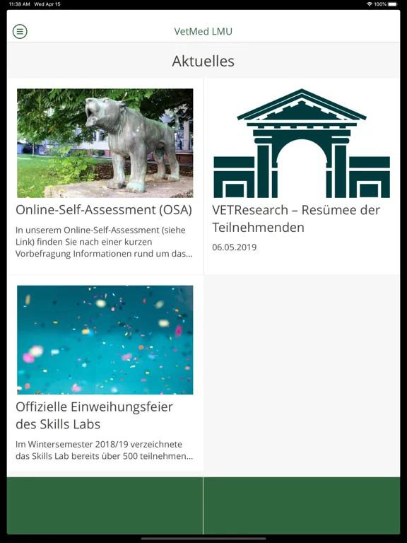 ภาพหน้าจอของ VETMED LMU iPad 