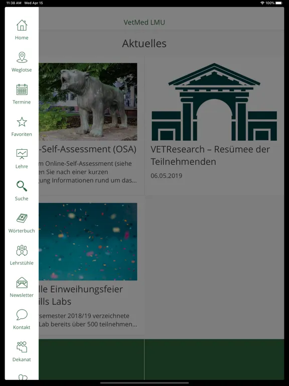 ภาพหน้าจอของ VETMED LMU iPad 