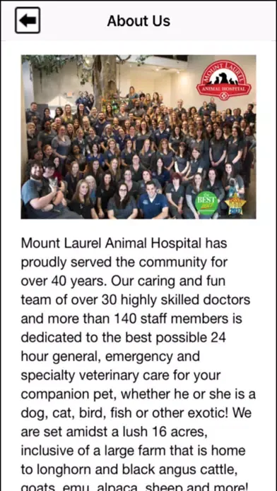 Tangkapan skrin Mount Laurel Animal Hospital