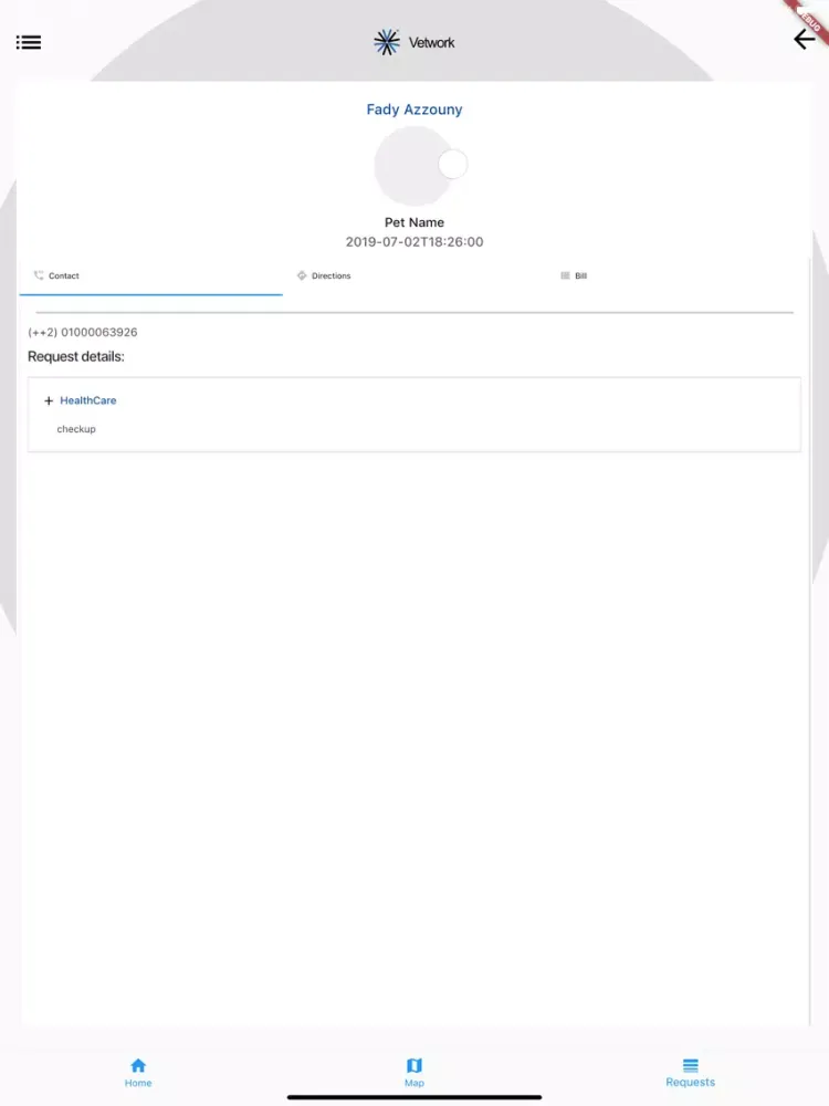 Tangkapan layar Vetwork Partner iPad 