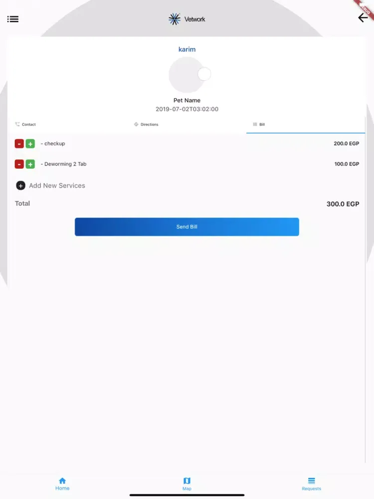 Tangkapan layar Vetwork Partner iPad 