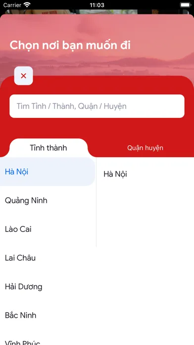 Ảnh chụp màn hình của Phúc Xuyên: Đặt vé xe khách