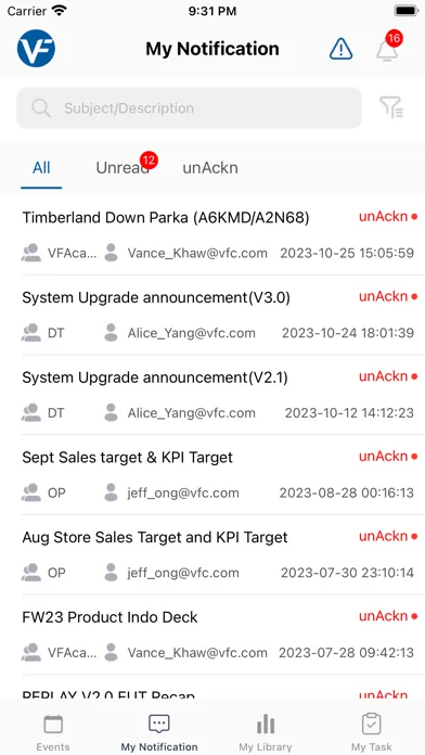 Tangkapan skrin VF REPLAY