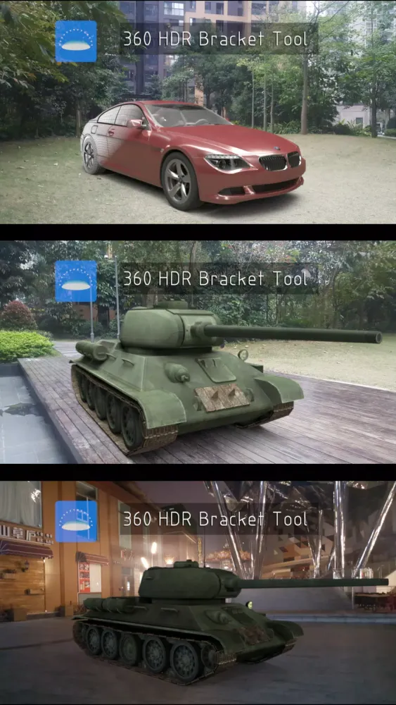 Capturas de tela do Three60 HDR Bracket Tool