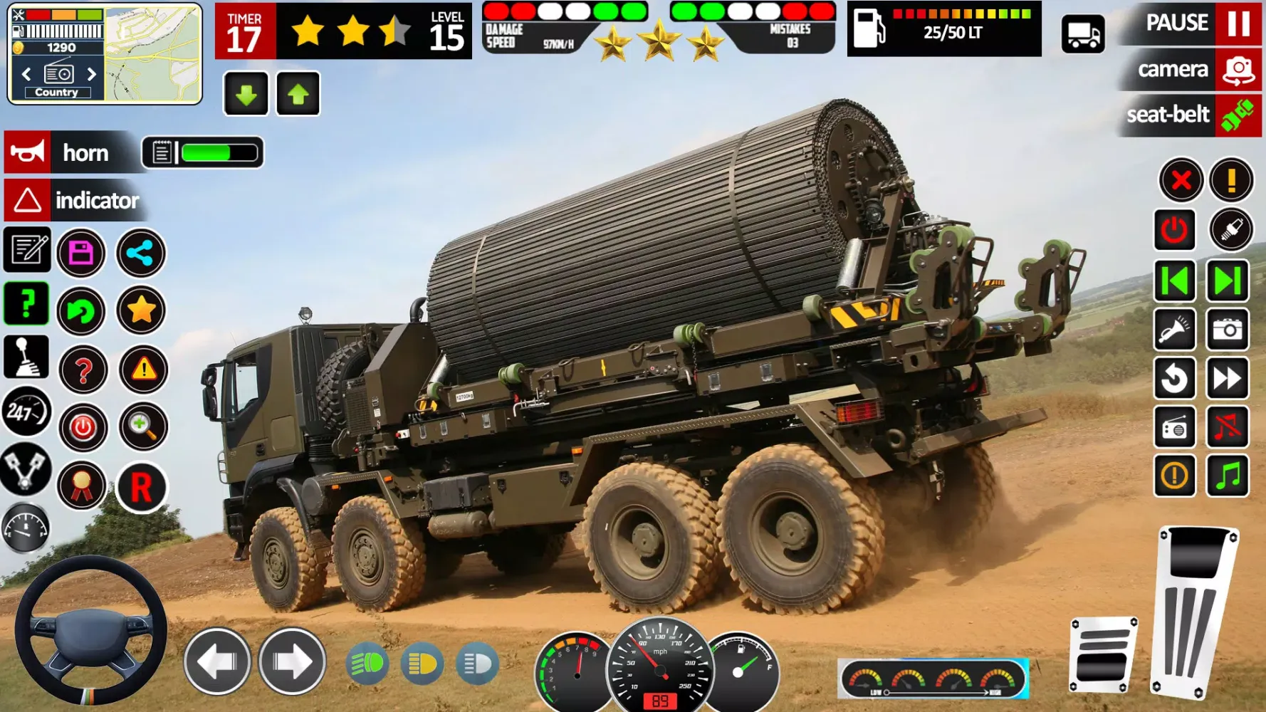 Tangkapan layar Army Truck Transport Game 2023