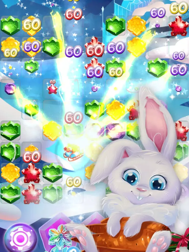 Capturas de tela do Bunny Frozen Jewels Match 3 iPad 