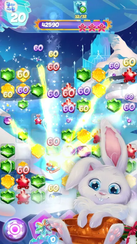 Capturas de tela do Bunny Frozen Jewels Match 3
