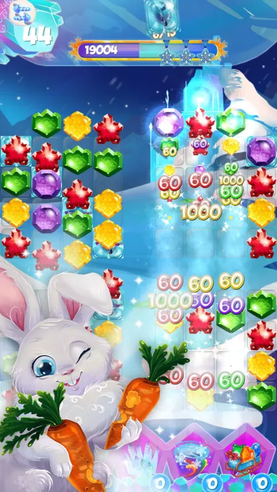 Capturas de tela do Bunny Frozen Jewels Match 3