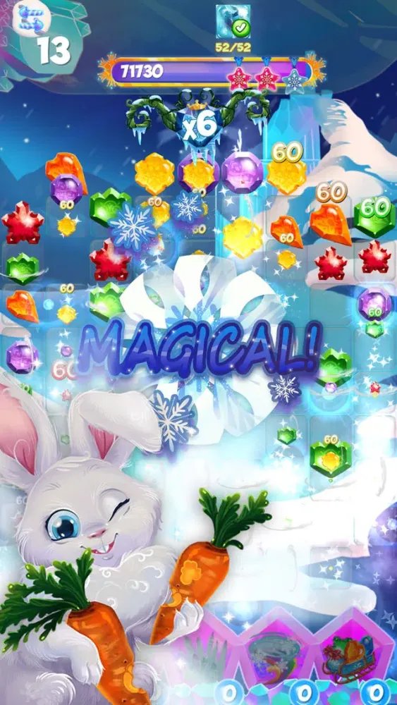 Capturas de tela do Bunny Frozen Jewels Match 3