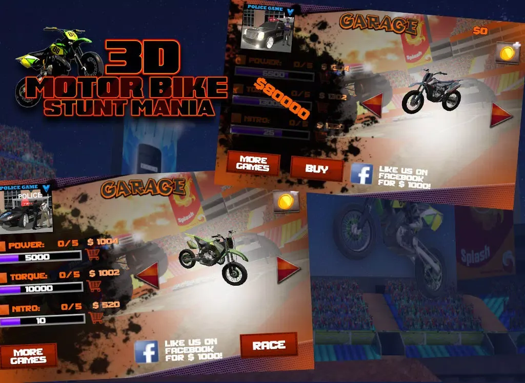 Capturas de pantalla de 3D Motor Bike Stunt Mania iPad 