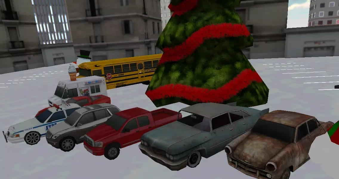 Tangkapan skrin Car winter parking - 3D game