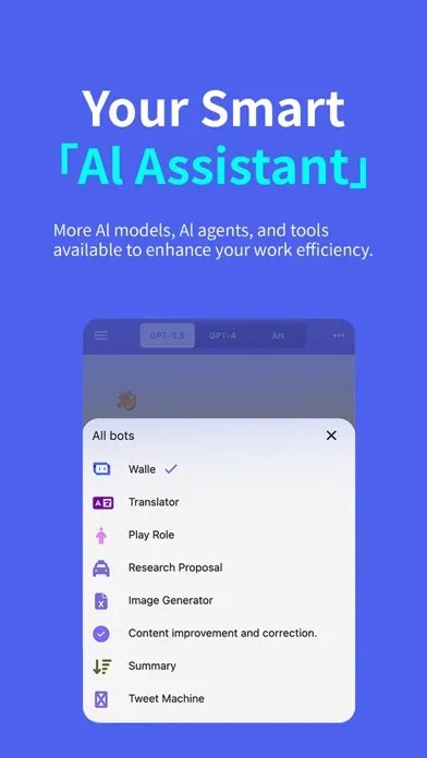 Walle: AI Chatbot, Writing Ekran Görüntüleri