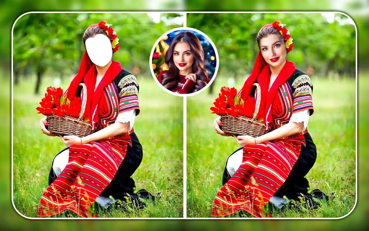 Girl national suit photo frame Screenshots