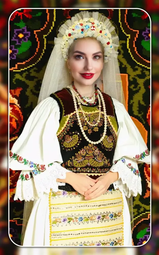 Girl national suit photo frame Screenshots