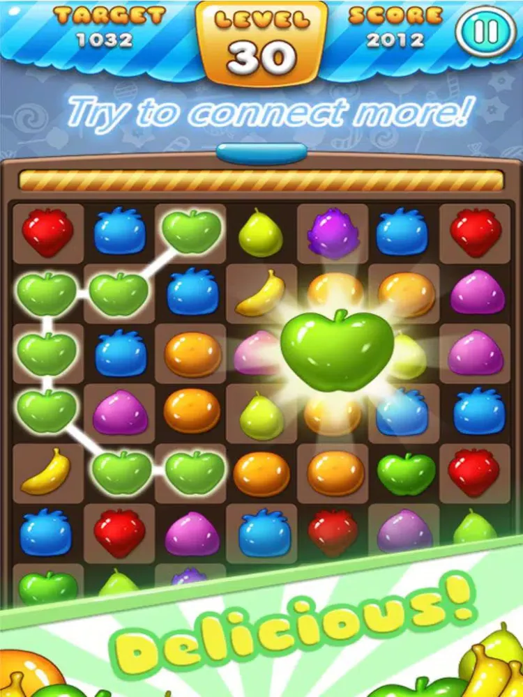 Ảnh chụp màn hình của Ace Fruit Connect Sugar Mania HD 2 - Fruits Link Best Match 3 Puzzle Game Free iPad 